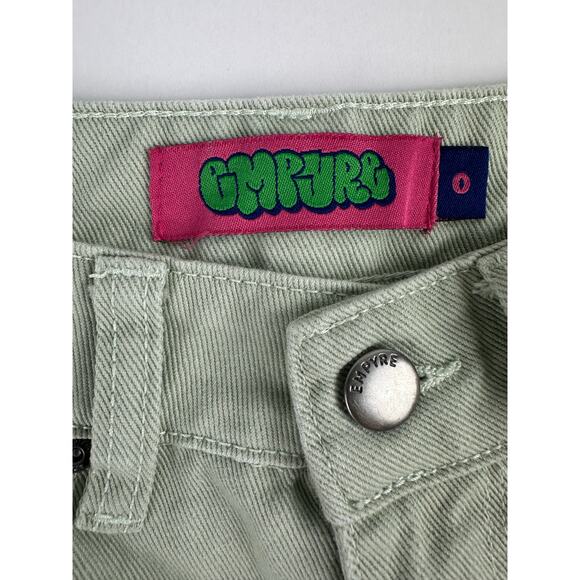 Empyre Size 0 Tori Sage Skate Jeans Green Relaxed Baggy High Rise Y2K Streetwear - Picture 9 of 15